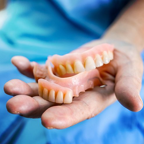  Reno patient smiling with dentures