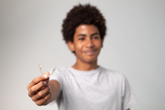 Patient in North Lake Tahoe smiling with clear aligners